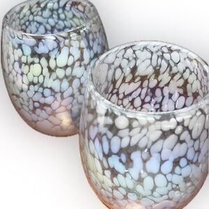 Santa Barbara Design Studio Luster Wine glasses/13 oz each/stemless/set of 2-NWT